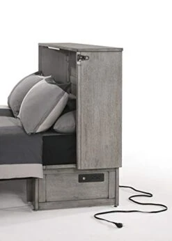 Alpine Queen Cabinet Bed & Mattress- Rustic Grey (MUR-ALP-QEN-RG) -Delta Children Shop 413tR6o5AiL