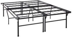 18 Inch Metal Platform Beds W/Heavy Duty Steel Slat Mattress Foundation (No Box Spring Needed), Queen, Black