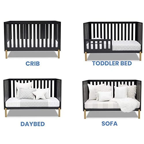 Delta Children Hendrix 4-in-1 Convertible Crib, Greenguard Gold Certified, Midnight Grey/Bronze 5 Delta Children Hendrix 4-in-1 Convertible Crib, Greenguard Gold Certified, Midnight Grey/Bronze - Image 3