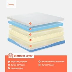 Wave Gel Infused Memory Foam Mattress, 10'' H, Full, Blue -Delta Children Shop 4155CC4Ra7L