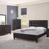 Contemporary Styling Espresso 6Pc Wooden Queen Bedroom Set(Q/D/M/2N/C)