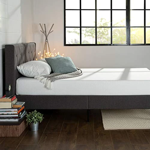INUS Shalini Upholstered Platform Bed Frame / Mattress Foundation / Wood Slat Support / No Box Spring Needed / Easy Assembly, Dark Grey, Queen 3 INUS Shalini Upholstered Platform Bed Frame / Mattress Foundation / Wood Slat Support / No Box Spring Needed / Easy Assembly, Dark Grey, Queen