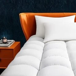 King Mattress Topper,Extra Thick Cotton Mattress Pad Cover,400TC 100% Cotton Cooling Pillowtop With 8-21 Inch Deep Pocket,Soft 4D Snow Down Alternative Fill(78x80 Inches,White) -Delta Children Shop 417uXcDOYVL. AC