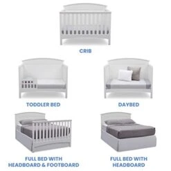 Delta Children Archer 4-in-1 Crib, Bianca (White) With Twinkle Stars Crib & Toddler Mattress -Delta Children Shop 418Jsnjyn1L