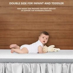Dream On Me 2 In 1 Infant Crib And Toddler Bed Mattress | Greenguard Gold And JPMA Certified Crib Mattress | Copper-Infused Toddler Layer | Removable Zipper Cover | Pure Zen White And Grey -Delta Children Shop 418S0U5HDuL