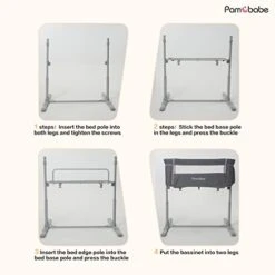 Pamo Babe Bedside Bassinet For Baby Crib 8 Adjustable Heights Foldable Bassinet Sleeper With Mattress Cover -Delta Children Shop 418jRiJmhKL