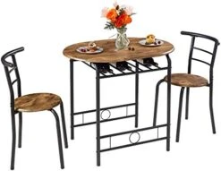 3 Piece Wood Round Table & Chair Set, Space Saving, 31.5", Black And Silver & Metal Platform Bed Frame Mattress Foundation & Footboard/Firm Support & Easy Set Up Structure, Black -Delta Children Shop 418zYH DWIL. AC