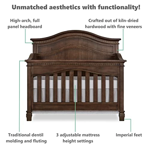 Evolur Cheyenne 5 In 1 Full Panel Convertible Crib In Antique Brown 5 Evolur Cheyenne 5 In 1 Full Panel Convertible Crib In Antique Brown - Image 3