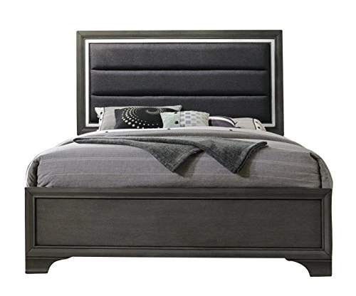 – 6-Piece Gray Wood With Faux Leather Headboard Queen Bedroom Set. Bed, Dresser, Mirror, Chest, 2 Night Stands 9 – 6-Piece Gray Wood With Faux Leather Headboard Queen Bedroom Set. Bed, Dresser, Mirror, Chest, 2 Night Stands - Image 7