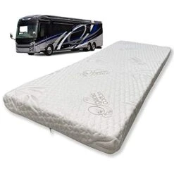 4” X 28” X 72” Camper/RV Travel High-Density Foam Bunk Mattress, Organic Cotton Cover, Made In USA, Comfortable, Travel Trailer, CertiPUR-US Certified Foam