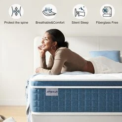 Queen Mattress,Jingxun 10 Inch Hybrid Mattress With Gel Memory Foam,Motion Isolation Individually Wrapped Pocket Coils Mattress,Pressure Relief,Back Pain Relief& Cooling Queen Bed, Queen Size Mattress -Delta Children Shop 41AU9ryiGkL