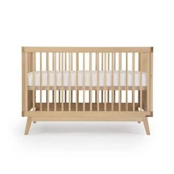 Dadada Baby Soho 3-in-1 Convertible Crib – GREENGUARD Gold Certified, Made In Italy, Solid Beechwood – Adjustable Mattress Height, Modern Design 53.15 X 29.95 X 36.7 In 3 Colors (Natural) -Delta Children Shop 41ApT0s90BL