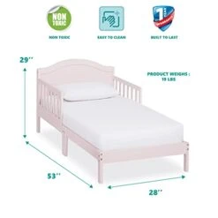Dream On Me Sydney Toddler Bed In Blush Pink, Greenguard Gold Certified 53x29x28 Inch (Pack Of 1) -Delta Children Shop 41Azxqinv5L