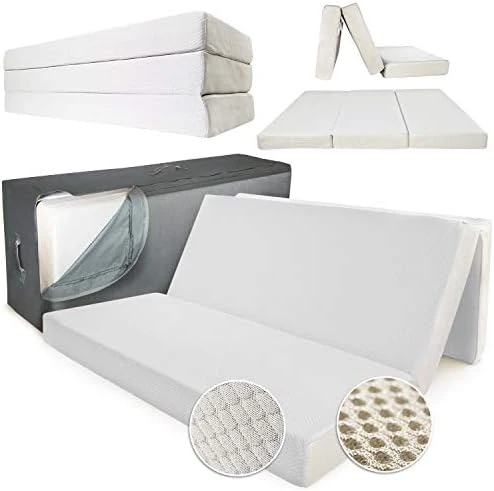 Portable Mattress - Folding Memory Foam Guest Fold Up Bed W/Case | Tri-Fold (6 Inch) Travel Away Floor, Futon & Camp Cot Topper For Fast Trifold Foldable (Fold-Up & Fold-Out) Sleep Comfort (Twin) 10 Portable Mattress - Folding Memory Foam Guest Fold Up Bed W/Case | Tri-Fold (6 Inch) Travel Away Floor, Futon & Camp Cot Topper For Fast Trifold Foldable (Fold-Up & Fold-Out) Sleep Comfort (Twin) - Image 8