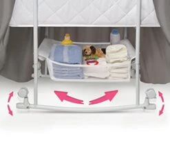Wishes Oval Rocking Baby Bassinet With Bedding, Storage, And Pad -Delta Children Shop 41D9zt1OomL