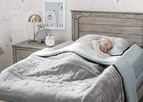 Delta Children Serta Perfect Sleeper Extra Long Foam Bedrail - Guardrail For Toddlers & Kids With Water-Resistant, Non-Slip & Machine Washable Cover - 2pk, White 6 Delta Children Serta Perfect Sleeper Extra Long Foam Bedrail - Guardrail For Toddlers & Kids With Water-Resistant, Non-Slip & Machine Washable Cover - 2pk, White - Image 4