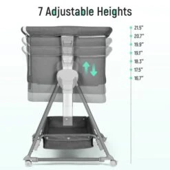 Cowiewie Baby Bassinet, Beside Sleeper For Baby Easy Folding Bedside Bassinet With Storage Basket And Wheels To Reduce Mom's Fatigue (Dark Grey) 2023 New -Delta Children Shop 41DDe5Y8pkL