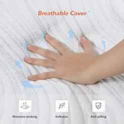 Queen Size Mattress, Sweetnight 10 Inch Queen Size Memory Foam Hybrid Mattress For Cool Sleep, Medium Firm Bed Mattress For Pressure Relief, Mattress In A Box, White 19 Queen Size Mattress, Sweetnight 10 Inch Queen Size Memory Foam Hybrid Mattress For Cool Sleep, Medium Firm Bed Mattress For Pressure Relief, Mattress In A Box, White -Delta Children Shop 41DUTlYoeWL