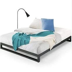 INUS Trisha Metal Platforma Bed Frame / Wood Slat Support / No Box Spring Needed / Easy Assembly, Queen
