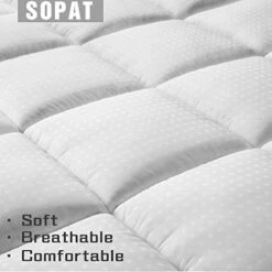 Extra Thick Mattress Topper Queen 400TC Cotton Pillow Top Breathable Mattress Pad Protector With 8-22" Deep Pocket Soft Down Alternative Fill Mattress Cover (60x80 Inches, White) 20 Extra Thick Mattress Topper Queen 400TC Cotton Pillow Top Breathable Mattress Pad Protector With 8-22" Deep Pocket Soft Down Alternative Fill Mattress Cover (60x80 Inches, White) -Delta Children Shop 41EBTedIjdL