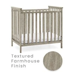 Delta Children Middleton Mini Crib With 2.75-Inch Mattress - Greenguard Gold Certified, Textured Limestone -Delta Children Shop 41EGd9fEigL