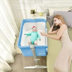 HONEY JOY Baby Bedside Crib, Foldable Baby Bedside Bassinet W/Carrying Bag, Breathable Mesh & Mattress, Adjustable Height & Angle, Bed To Bed Baby Co Sleeper For Infants Newborn Girl Boy, Gray 16 HONEY JOY Baby Bedside Crib, Foldable Baby Bedside Bassinet W/Carrying Bag, Breathable Mesh & Mattress, Adjustable Height & Angle, Bed To Bed Baby Co Sleeper For Infants Newborn Girl Boy, Gray -Delta Children Shop 41ET70V3ntL