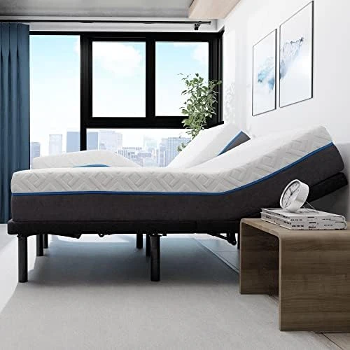 - E4 Split Head Flex Top King Size Adjustable Bed Frame Set With 12" Copper Gel Infused Memory Foam Mattress Medium Firm, 120-Night Trial 10 - E4 Split Head Flex Top King Size Adjustable Bed Frame Set With 12" Copper Gel Infused Memory Foam Mattress Medium Firm, 120-Night Trial - Image 8