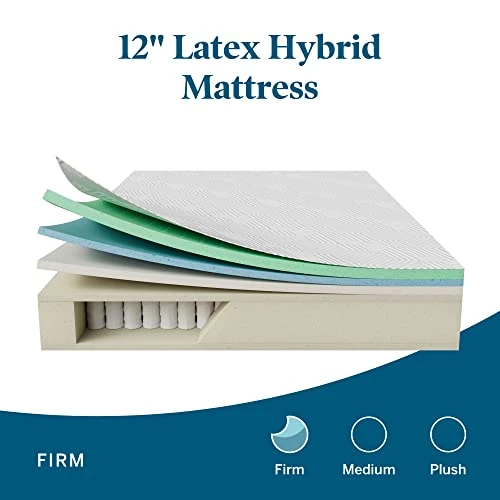 Ucid 12 Inch Latex Hybrid Mattress – Gel Memory Foam – Responsive Latex – Steel Coils - Medium Feel – Latex Foam Mattress 4 Ucid 12 Inch Latex Hybrid Mattress – Gel Memory Foam – Responsive Latex – Steel Coils - Medium Feel – Latex Foam Mattress - Image 2