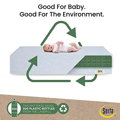 Delta Children Serta Perfect Start Dual Sided Baby Crib Mattress & Toddler Mattress - Waterproof - 6" Premium Sustainably Sourced Fiber Core - GREENGUARD Gold Certified – 7 Year Warranty - Made In USA 4 Delta Children Serta Perfect Start Dual Sided Baby Crib Mattress & Toddler Mattress - Waterproof - 6" Premium Sustainably Sourced Fiber Core - GREENGUARD Gold Certified – 7 Year Warranty - Made In USA - Image 2