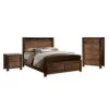 Of America FOA Nangetti 3pc Antique Oak Wood Bedroom Set - Queen + Nightstand + Chest -Delta Children Shop 41GMiWHE1sL