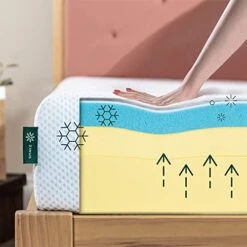 INUS 10 Inch Green Tea Cooling Gel Memory Foam Mattress / Cooling Gel Foam / Pressure Relieving / CertiPUR-US Certified / Bed-in-a-Box, Queen, White 20 INUS 10 Inch Green Tea Cooling Gel Memory Foam Mattress / Cooling Gel Foam / Pressure Relieving / CertiPUR-US Certified / Bed-in-a-Box, Queen, White -Delta Children Shop 41GdM5IRYFL