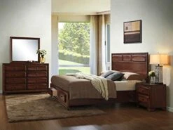 Oakland 139 Antique Oak Finish Wood Bed Room Set, Queen Storage Bed, Dresser, Mirror, Night Stand, Chest -Delta Children Shop 41HWIOm37CL