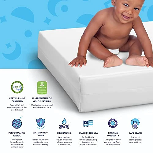 Moonlight Slumber Little Dreamer Crib Mattress - Firm, Dual Sided, Standard Size, Waterproof, 5inches. 5 Moonlight Slumber Little Dreamer Crib Mattress - Firm, Dual Sided, Standard Size, Waterproof, 5inches. - Image 3
