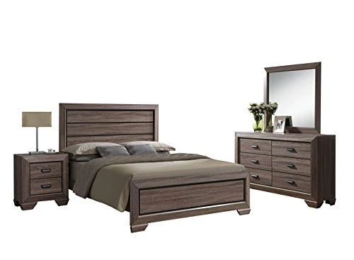 Lyndon Eastern King 4-Piece Bedroom Set, Weathered Gray Grain 3 Lyndon Eastern King 4-Piece Bedroom Set, Weathered Gray Grain