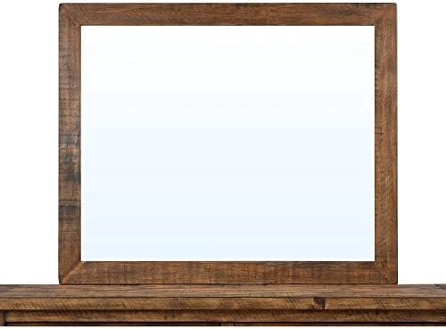 Farmhouse 6-Piece Reclaimed Wood Bedroom Set With Mirror And Black Finish Metal Handles, 2-Drawer Queen Bed, 6-Drawer Dresser, 5-Drawer Chest And Double 3-Drawer Nightstands (Natural) 14 Farmhouse 6-Piece Reclaimed Wood Bedroom Set With Mirror And Black Finish Metal Handles, 2-Drawer Queen Bed, 6-Drawer Dresser, 5-Drawer Chest And Double 3-Drawer Nightstands (Natural) - Image 12