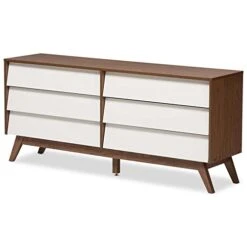 3 Piece Set - 6 Drawer Chest With 2 Nightstands In White And Walnut -Delta Children Shop 41IHAJVzxML