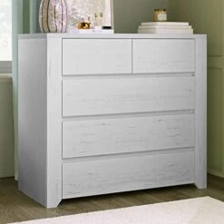 3 Pieces Bedroom Furniture Set, Manufacture Wood Bedroom Sets With Twin Size Storage Platform Bed W/Drawer, Nightstand And 5-Drawer Large Storage Chest, Stone Gray, Manufacture Wood -Delta Children Shop 41IY7RrINsL