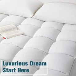 King Mattress Topper,Extra Thick Cotton Mattress Pad Cover,400TC 100% Cotton Cooling Pillowtop With 8-21 Inch Deep Pocket,Soft 4D Snow Down Alternative Fill(78x80 Inches,White) -Delta Children Shop 41J5kJAt5JL