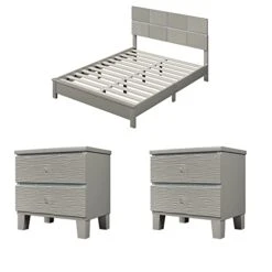 Champagne Silver 3 Pieces Bedroom Furniture Set Size, Dresser, Night Stand, Easy Assemble, Queen Bed+2 NightstandS -Delta Children Shop 41JkwH3LoJL 2
