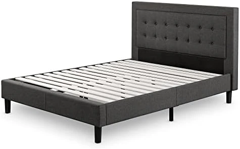 Dachelle Upholstered Platform Bed Frame / Mattress Foundation / Wood Slat Support / No Box Spring Needed / Easy Assembly, Queen, Platform Bed Only, Dark Grey 13 Dachelle Upholstered Platform Bed Frame / Mattress Foundation / Wood Slat Support / No Box Spring Needed / Easy Assembly, Queen, Platform Bed Only, Dark Grey - Image 11