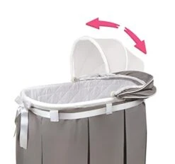 Wishes Oval Rocking Baby Bassinet With Bedding, Storage, And Pad -Delta Children Shop 41KFI32AsHL