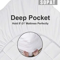 Extra Thick Mattress Topper Queen 400TC Cotton Pillow Top Breathable Mattress Pad Protector With 8-22" Deep Pocket Soft Down Alternative Fill Mattress Cover (60x80 Inches, White) 21 Extra Thick Mattress Topper Queen 400TC Cotton Pillow Top Breathable Mattress Pad Protector With 8-22" Deep Pocket Soft Down Alternative Fill Mattress Cover (60x80 Inches, White) -Delta Children Shop 41KOuQJsPdL