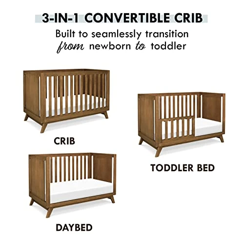 DaVinci Otto 3-in-1 Convertible Crib In Walnut, Greenguard Gold Certified 6 DaVinci Otto 3-in-1 Convertible Crib In Walnut, Greenguard Gold Certified - Image 4