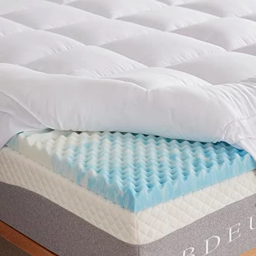 Dual Layer 4 Inch Memory Foam Mattress Topper, Twin Size, 2 Inch Gel Memory Foam Plus 2 Inch Extra Thick Pillowtop Cover, Pressure Relieve Soft Mattress Pad 10 Dual Layer 4 Inch Memory Foam Mattress Topper, Twin Size, 2 Inch Gel Memory Foam Plus 2 Inch Extra Thick Pillowtop Cover, Pressure Relieve Soft Mattress Pad - Image 8