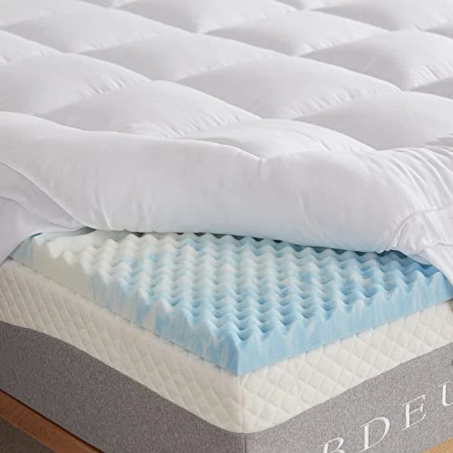 Dual Layer 4 Inch Memory Foam Mattress Topper, Twin Size, 2 Inch Gel Memory Foam Plus 2 Inch Extra Thick Pillowtop Cover, Pressure Relieve Soft Mattress Pad 3 Dual Layer 4 Inch Memory Foam Mattress Topper, Twin Size, 2 Inch Gel Memory Foam Plus 2 Inch Extra Thick Pillowtop Cover, Pressure Relieve Soft Mattress Pad