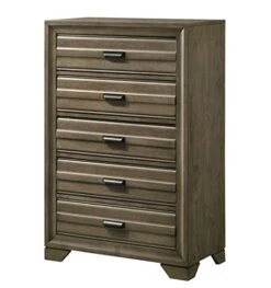 Loiret Wood Storage Platform Queen Bedroom Set With Dresser, Mirror, Two Nightstands, Chest, Light Gray -Delta Children Shop 41LbbWhAnHL