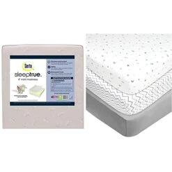 Delta Children Serta SleepTrue Mini Crib Mattress, Premium Sustainably Sourced Fiber Core, Hypoallergenic & Waterproof Cover, Greenguard Gold Certified - Made In USA, White -Delta Children Shop 41MWUUnStL