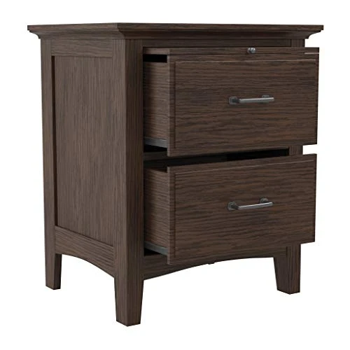 Modern Mission Vintage Oak Bedroom Set With 2 Nightstands And 1 Chest, Queen 5 Modern Mission Vintage Oak Bedroom Set With 2 Nightstands And 1 Chest, Queen - Image 3