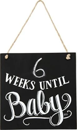 Primitives By Kathy Chalk Art Box Sign, Weeks Until Baby