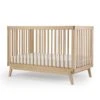 Dadada Baby Soho 3-in-1 Convertible Crib – GREENGUARD Gold Certified, Made In Italy, Solid Beechwood – Adjustable Mattress Height, Modern Design 53.15 X 29.95 X 36.7 In 3 Colors (Natural) -Delta Children Shop 41O8clrtHrL